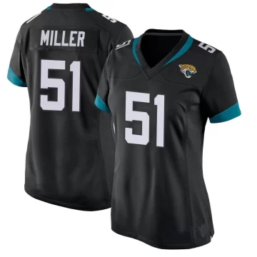 Women's Jacksonville Jaguars ＃51 Ventrell Miller Black Game Jersey