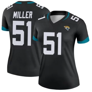 Women's Jacksonville Jaguars ＃51 Ventrell Miller Black Legend Jersey