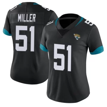 Women's Jacksonville Jaguars ＃51 Ventrell Miller Black Limited Vapor Untouchable Jersey