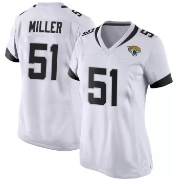 Women's Jacksonville Jaguars ＃51 Ventrell Miller White Game Jersey