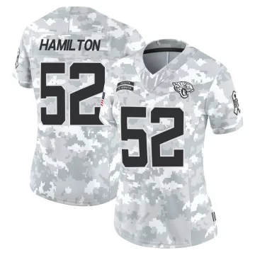 Women's Jacksonville Jaguars ＃52 DaVon Hamilton Arctic Camo Limited 2024 Salute to Service Jersey