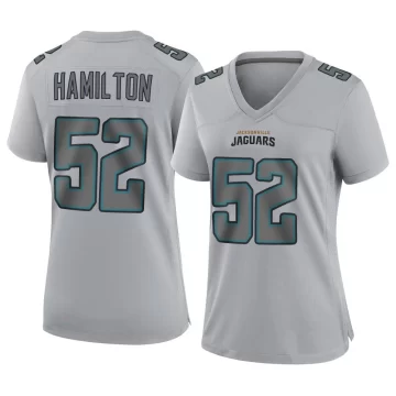 Women's Jacksonville Jaguars ＃52 DaVon Hamilton Gray Game Atmosphere Fashion Jersey