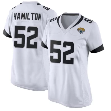 Women's Jacksonville Jaguars ＃52 DaVon Hamilton White Game Jersey