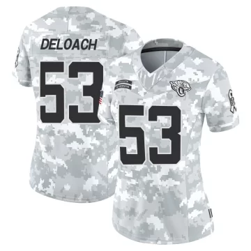 Women's Jacksonville Jaguars ＃53 Kalen DeLoach Arctic Camo Limited 2024 Salute to Service Jersey