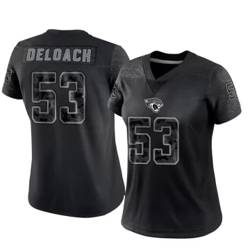 Women's Jacksonville Jaguars ＃53 Kalen DeLoach Black Limited Reflective Jersey