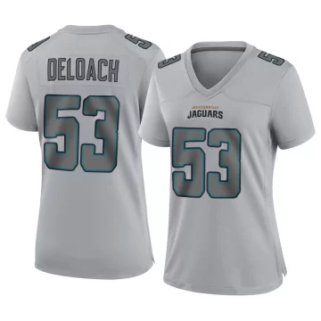 Women's Jacksonville Jaguars ＃53 Kalen DeLoach Gray Game Atmosphere Fashion Jersey