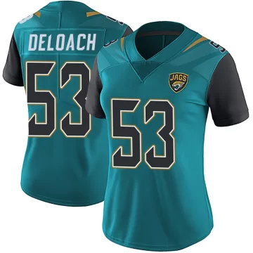 Women's Jacksonville Jaguars ＃53 Kalen DeLoach Teal Limited Vapor Untouchable Team Color Jersey