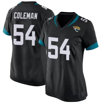 Women's Jacksonville Jaguars ＃54 DJ Coleman Black Game Jersey
