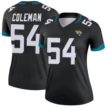Women's Jacksonville Jaguars ＃54 DJ Coleman Black Legend Jersey