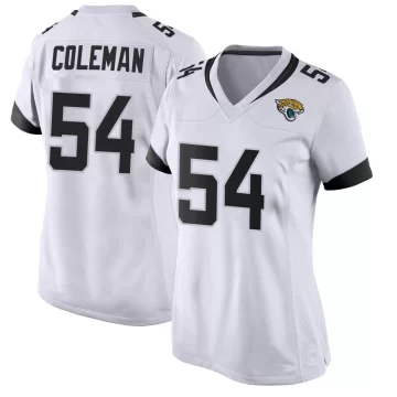 Women's Jacksonville Jaguars ＃54 DJ Coleman White Game Jersey