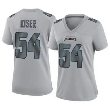 Women's Jacksonville Jaguars ＃54 Jack Kiser Gray Game Atmosphere Fashion Jersey