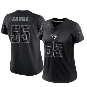 Women's Jacksonville Jaguars ＃55 Chuma Edoga Black Limited Reflective Jersey