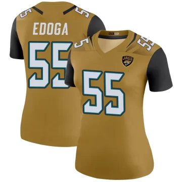 Women's Jacksonville Jaguars ＃55 Chuma Edoga Gold Legend Color Rush Bold Jersey