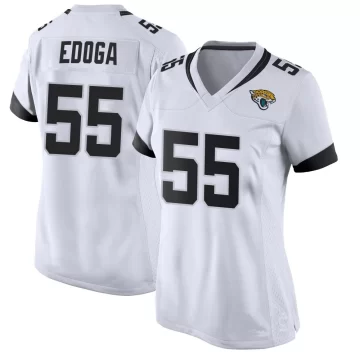 Women's Jacksonville Jaguars ＃55 Chuma Edoga White Game Jersey