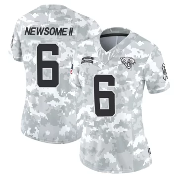 Women's Jacksonville Jaguars ＃6 Greg Newsome II Arctic Camo Limited 2024 Salute to Service Jersey