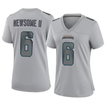 Women's Jacksonville Jaguars ＃6 Greg Newsome II Gray Game Atmosphere Fashion Jersey