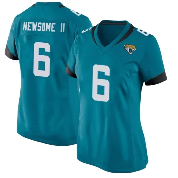 Women's Jacksonville Jaguars ＃6 Greg Newsome II Teal Game Jersey