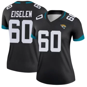 Women's Jacksonville Jaguars ＃60 Dieter Eiselen Black Legend Jersey