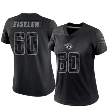 Women's Jacksonville Jaguars ＃60 Dieter Eiselen Black Limited Reflective Jersey