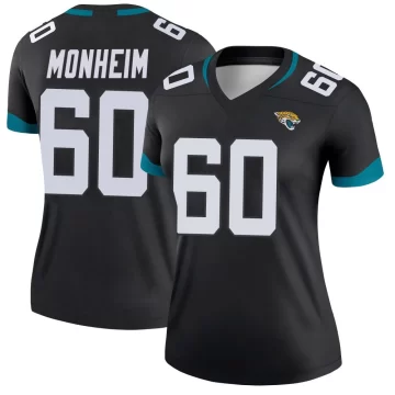 Women's Jacksonville Jaguars ＃60 Jonah Monheim Black Legend Jersey