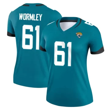 Women's Jacksonville Jaguars ＃61 Sal Wormley Teal Legend Jersey