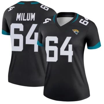 Women's Jacksonville Jaguars ＃64 Wyatt Milum Black Legend Jersey