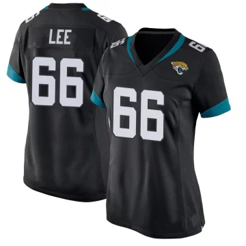 Women's Jacksonville Jaguars ＃66 Ricky Lee Black Game Jersey