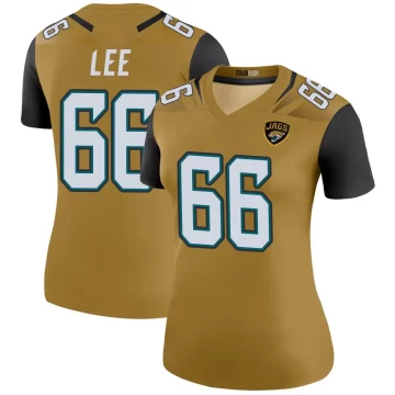 Women's Jacksonville Jaguars ＃66 Ricky Lee Gold Legend Color Rush Bold Jersey