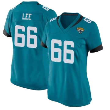 Women's Jacksonville Jaguars ＃66 Ricky Lee Teal Game Jersey
