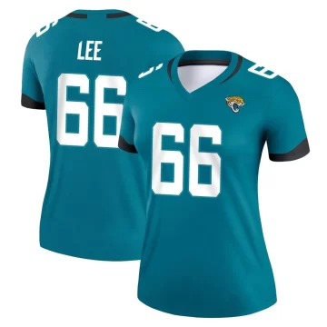 Women's Jacksonville Jaguars ＃66 Ricky Lee Teal Legend Jersey