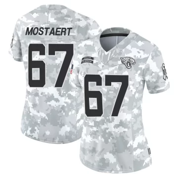 Women's Jacksonville Jaguars ＃67 Eli Mostaert Arctic Camo Limited 2024 Salute to Service Jersey