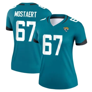 Women's Jacksonville Jaguars ＃67 Eli Mostaert Teal Legend Jersey