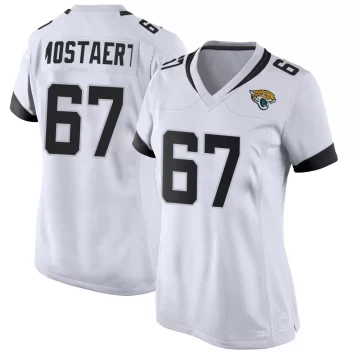 Women's Jacksonville Jaguars ＃67 Eli Mostaert White Game Jersey