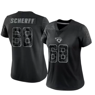 Women's Jacksonville Jaguars ＃68 Brandon Scherff Black Limited Reflective Jersey