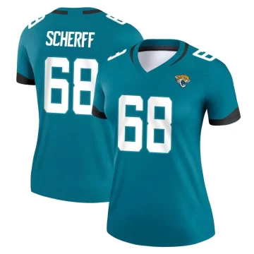 Women's Jacksonville Jaguars ＃68 Brandon Scherff Teal Legend Jersey