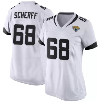 Women's Jacksonville Jaguars ＃68 Brandon Scherff White Game Jersey