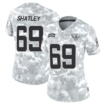 Women's Jacksonville Jaguars ＃69 Tyler Shatley Arctic Camo Limited 2024 Salute to Service Jersey