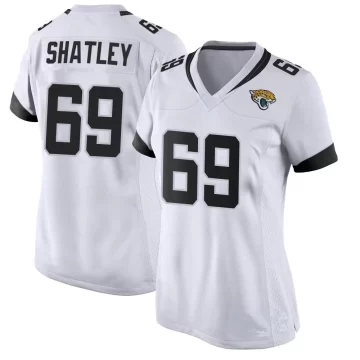 Women's Jacksonville Jaguars ＃69 Tyler Shatley White Game Jersey