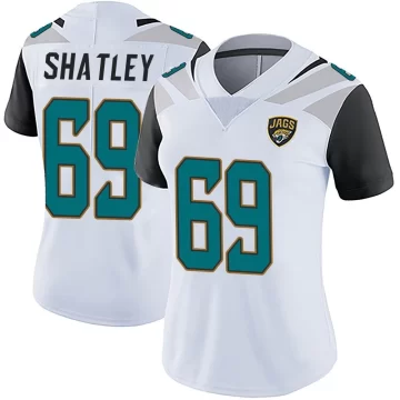 Women's Jacksonville Jaguars ＃69 Tyler Shatley White Limited Vapor Untouchable Jersey