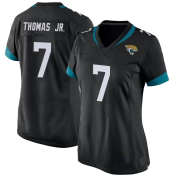 Women's Jacksonville Jaguars ＃7 Brian Thomas Jr. Black Game Jersey