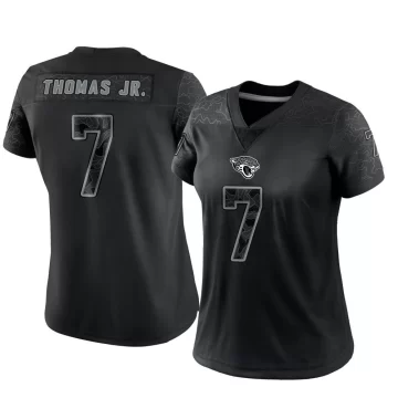 Women's Jacksonville Jaguars ＃7 Brian Thomas Jr. Black Limited Reflective Jersey