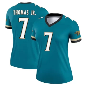 Women's Jacksonville Jaguars ＃7 Brian Thomas Jr. Teal Legend Prowler Throwback Jersey