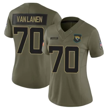 Women's Jacksonville Jaguars ＃70 Cole Van Lanen Olive Limited 2025 Salute to Service Jersey