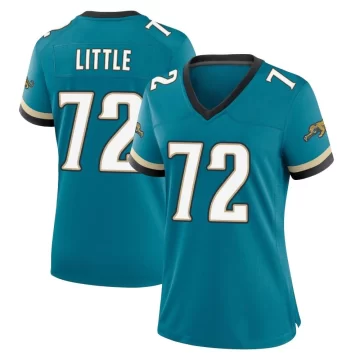 Women's Jacksonville Jaguars ＃72 Walker Little Teal Game Prowler Throwback Jersey