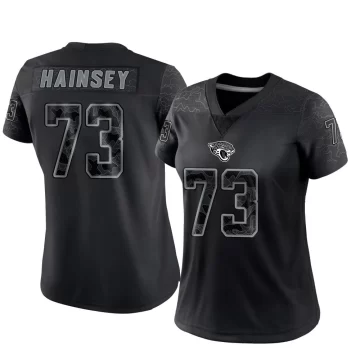 Women's Jacksonville Jaguars ＃73 Robert Hainsey Black Limited Reflective Jersey