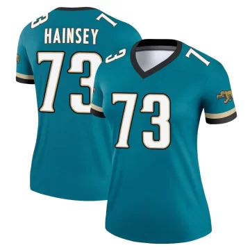 Women's Jacksonville Jaguars ＃73 Robert Hainsey Teal Legend Prowler Throwback Jersey
