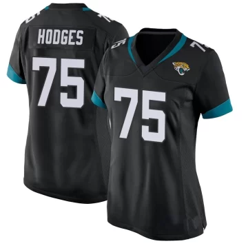 Women's Jacksonville Jaguars ＃75 Cooper Hodges Black Game Jersey