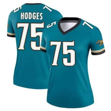 Women's Jacksonville Jaguars ＃75 Cooper Hodges Teal Legend Prowler Throwback Jersey
