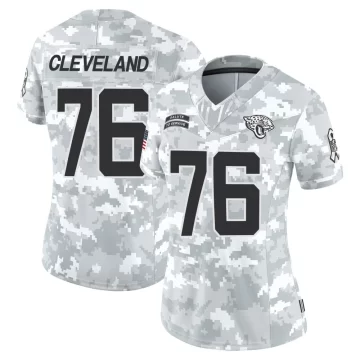 Women's Jacksonville Jaguars ＃76 Ezra Cleveland Arctic Camo Limited 2024 Salute to Service Jersey