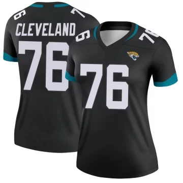 Women's Jacksonville Jaguars ＃76 Ezra Cleveland Black Legend Jersey